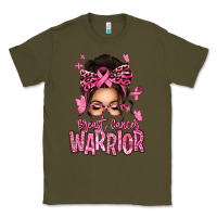 Army Green brest cancer warrior afro messy bun Classic Tee - texasbilliewilder