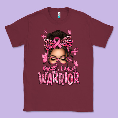 Brest Cancer Warrior Afro Messy Bun Classic Tee Designed By Texasbilliewilder