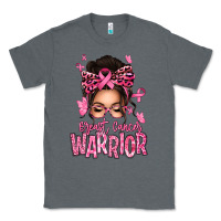 Charcoal Heather brest cancer warrior afro messy bun Classic Tee - texasbilliewilder