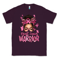 Plum brest cancer warrior afro messy bun Classic Tee - texasbilliewilder
