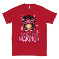 Red brest cancer warrior afro messy bun Classic Tee - texasbilliewilder