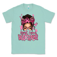 Seafoam brest cancer warrior afro messy bun Classic Tee - texasbilliewilder