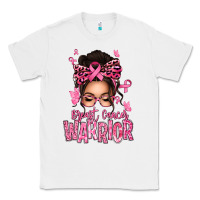White brest cancer warrior afro messy bun Classic Tee - texasbilliewilder