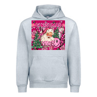 Heather Grey pink christmas vibes Urban Hoodie - MaliasSmallBusiness
