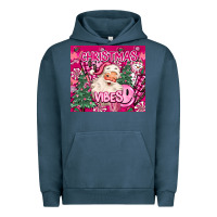 Pigment Midnight Navy pink christmas vibes Urban Hoodie - MaliasSmallBusiness