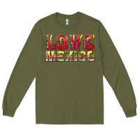 Army Green Love Mexico Long Sleeve Tee - texasbilliewilder