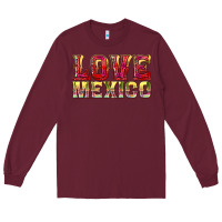 Burgundy Love Mexico Long Sleeve Tee - texasbilliewilder