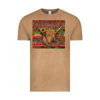 Vintage Camel serape leopard turquoise sunflowers cow Vintage Tee - RanaPortraitStore