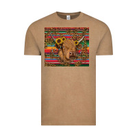 Vintage Coffee serape leopard turquoise sunflowers cow Vintage Tee - RanaPortraitStore