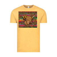Vintage Mustard serape leopard turquoise sunflowers cow Vintage Tee - RanaPortraitStore