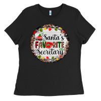 Black christmas santas favorite secretary    light Ladies Tee - AdoDesignShop