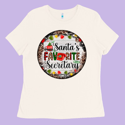 Christmas Santas Favorite Secretary    Light Ladies Tee Designed By Adodesignshop