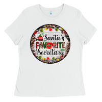 White christmas santas favorite secretary    light Ladies Tee - AdoDesignShop