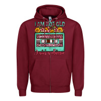Burgundy i am not old i am a classic sunflower floral casse Zipper Hoodie - FaDigitalArtStudio