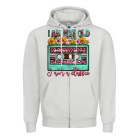 Dove Grey i am not old i am a classic sunflower floral casse Zipper Hoodie - FaDigitalArtStudio
