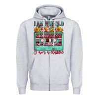 Heather Grey i am not old i am a classic sunflower floral casse Zipper Hoodie - FaDigitalArtStudio