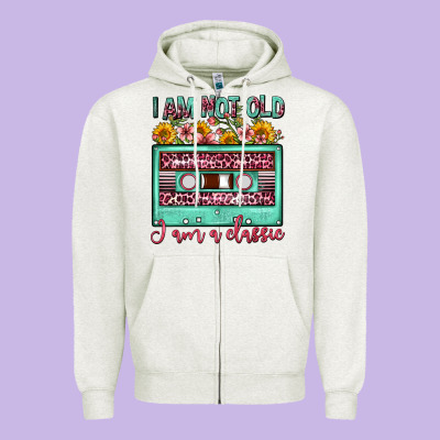 I Am Not Old I Am A Classic Sunflower Floral Casse Zipper Hoodie Designed By Fadigitalartstudio