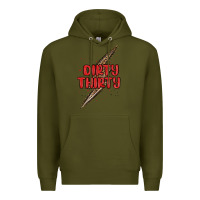 Army Green dirty thirty lightning bolt Premium Hoodie - MaliasSmallBusiness