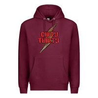 Burgundy dirty thirty lightning bolt Premium Hoodie - MaliasSmallBusiness