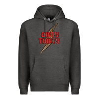 Charcoal Heather dirty thirty lightning bolt Premium Hoodie - MaliasSmallBusiness