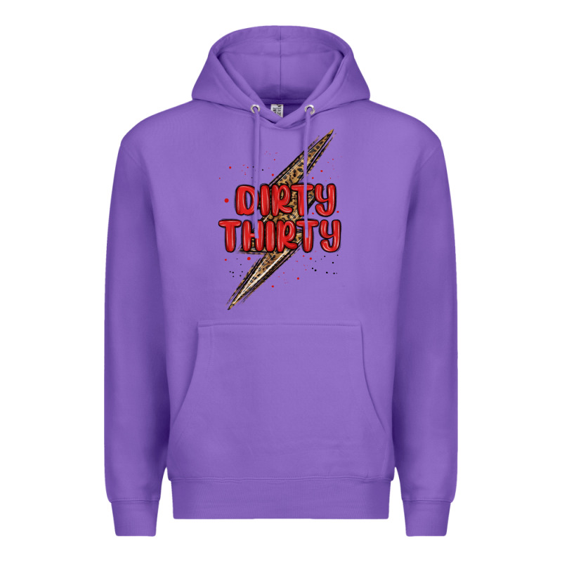 Dirty Thirty Lightning Bolt Premium Hoodie by MaliasSmallBusiness | Teevron