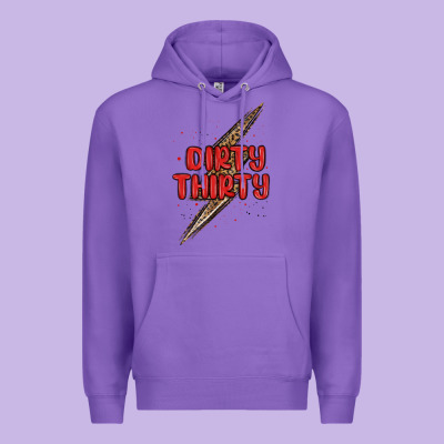 Dirty Thirty Lightning Bolt Premium Hoodie Designed By Maliassmallbusiness