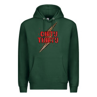 Sports Green dirty thirty lightning bolt Premium Hoodie - MaliasSmallBusiness