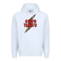 White dirty thirty lightning bolt Premium Hoodie - MaliasSmallBusiness
