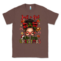 Chestnut just a girl who loves christmas afro messy bun Classic Tee - texasbilliewilder