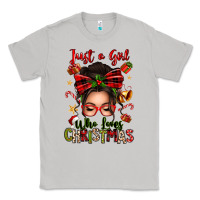 Moon Dust just a girl who loves christmas afro messy bun Classic Tee - texasbilliewilder