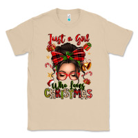 Mushroom just a girl who loves christmas afro messy bun Classic Tee - texasbilliewilder