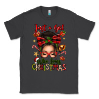Smoke just a girl who loves christmas afro messy bun Classic Tee - texasbilliewilder