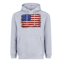 Heather Grey American flag Heavyweight Hoodie - JahusDesignShop