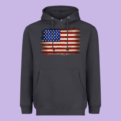 American Flag Heavyweight Hoodie Designed By Jahusdesignshop