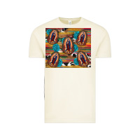 Vintage Arctic serape gemstone glitter cowhide lady of guadalupe Vintage Tee - RanaPortraitStore