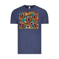 Serape Gemstone Glitter Cowhide Lady Of Guadalupe Vintage Tee | Teevron