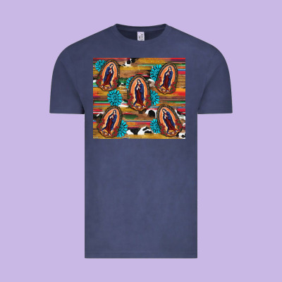 Vintage Tee serape gemstone glitter cowhide lady of guadalupe