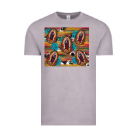 Vintage Zinc serape gemstone glitter cowhide lady of guadalupe Vintage Tee - RanaPortraitStore