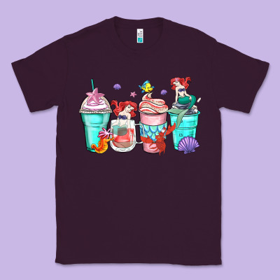 Ariel Coffee Cups Classic Tee Designed By Zillion Design Studio