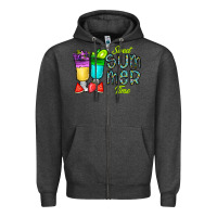 Charcoal Heather sweet summer time3 Zipper Hoodie - CowhideDigitalArt