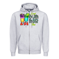 Heather Grey sweet summer time3 Zipper Hoodie - CowhideDigitalArt