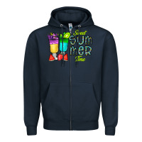 Navy sweet summer time3 Zipper Hoodie - CowhideDigitalArt