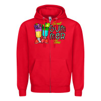 Red sweet summer time3 Zipper Hoodie - CowhideDigitalArt