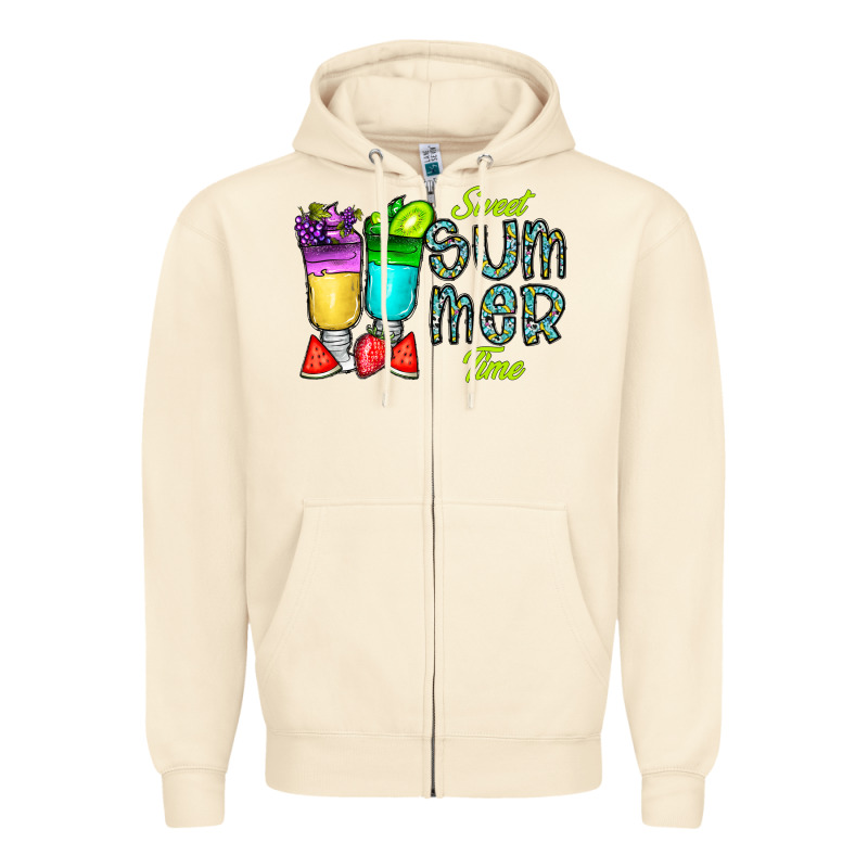 Sweet Summer Time3 Zipper Hoodie by CowhideDigitalArt | Teevron