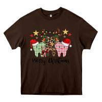 Chocolate Brown merry christmas tooth Heavy Core Tee - CowhideDigitalArt