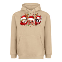 Mushroom christmas dogs corgi chihuahua frenchie Heavyweight Hoodie - Jasminsmagicworld