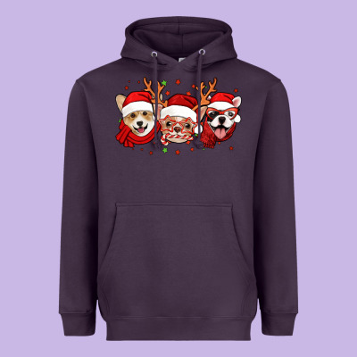 Christmas Dogs Corgi Chihuahua Frenchie Heavyweight Hoodie Designed By Jasminsmagicworld