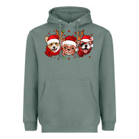 Sage christmas dogs corgi chihuahua frenchie Heavyweight Hoodie - Jasminsmagicworld