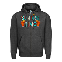 Charcoal Heather sweet summer time Zipper Hoodie - CowhideDigitalArt