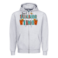 Heather Grey sweet summer time Zipper Hoodie - CowhideDigitalArt